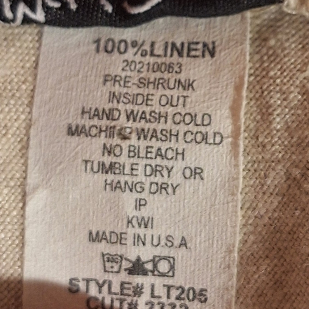 Match Point USA Khaki Linen Top Medium *5 - Picture 5 of 6